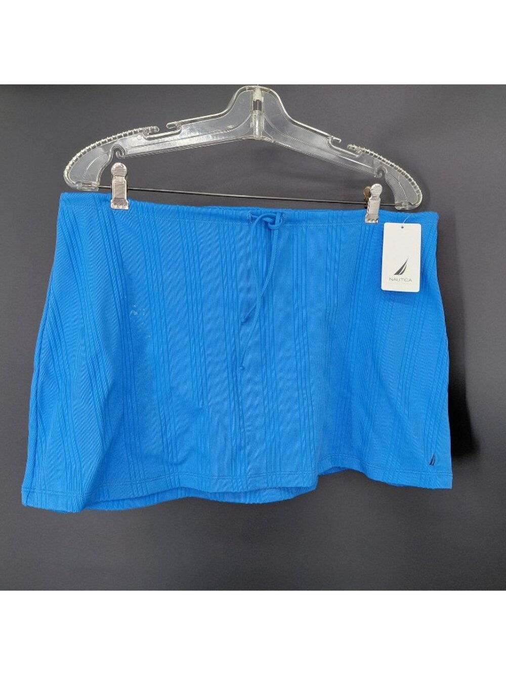 Nautica Swim Skirt Bottom Womens Large Blue Cadet Textured Drawstring Cover